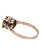 Ring Yellow Peridot Sterling silver rose gold plated Vintage craft vrc366rp